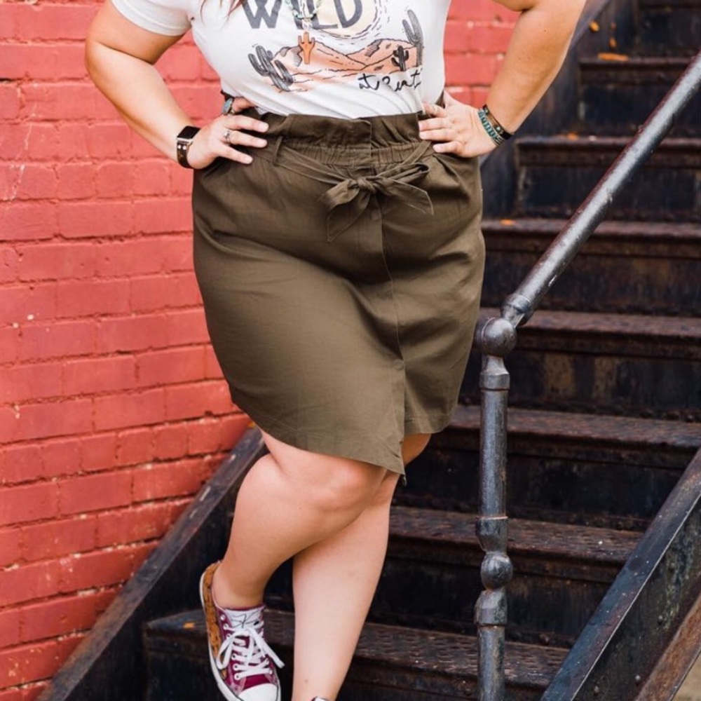 Asymmetrical Paper waist Skirt 2XL